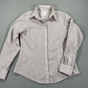 Women’s Brooks Brothers Classic Burgundy Striped Dress Shirt size 10